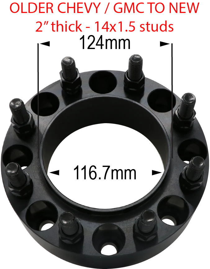 8 x 6.5" to 8 x 180mm - Hub and Wheel Centric Billet Adapter