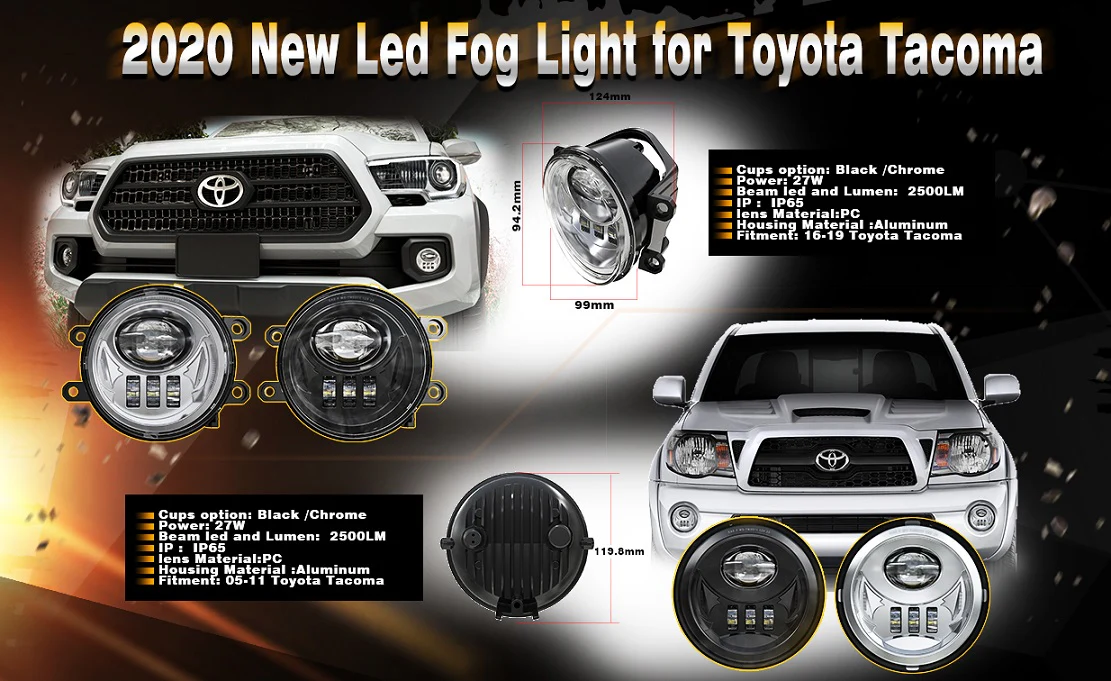 Code 4 LED Supply Tacoma Fog Lights, Chrome Housing (C4-TACFOG-CH) - Image 8