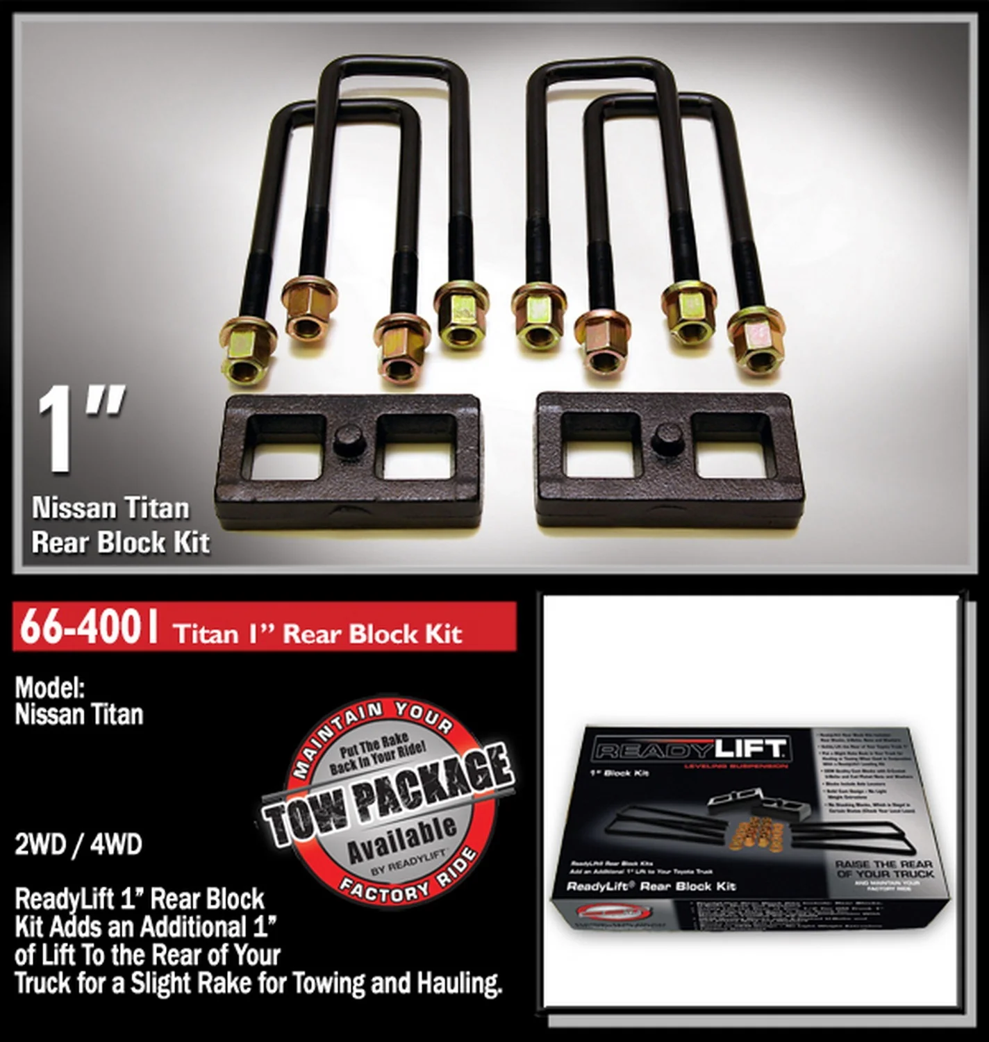 ReadyLift 1" Rear Block Kit for Nissan Titan 2004-2019 - Image 2