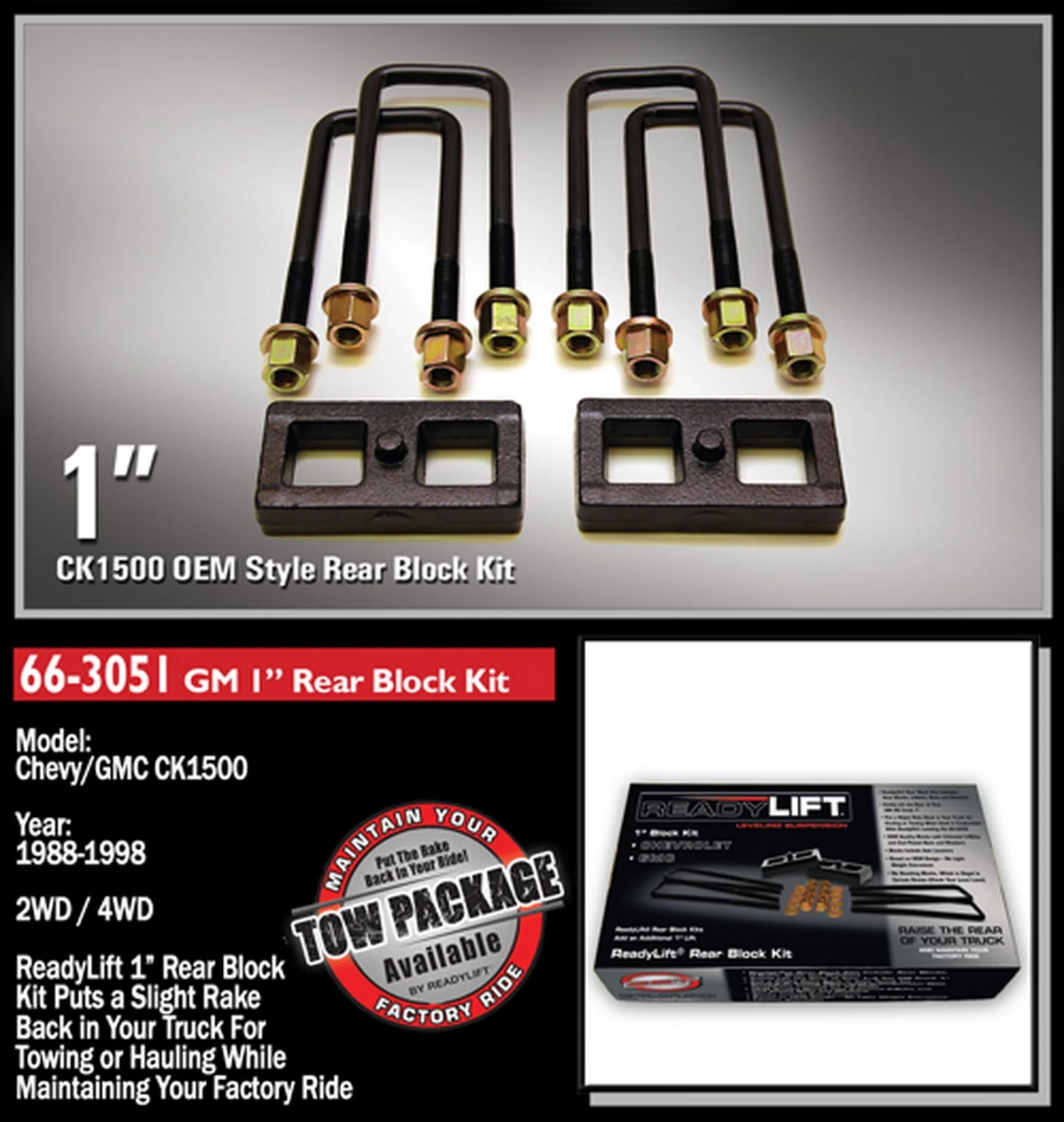ReadyLift 1" Rear Block Kit GM Truck - Image 2
