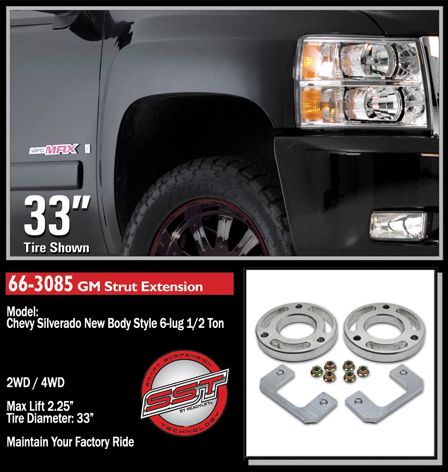 ReadyLift 2.25" Front Leveling Kit GM Full Size Truck SUV 1500 LD 6-Lug 07-18 - Image 2