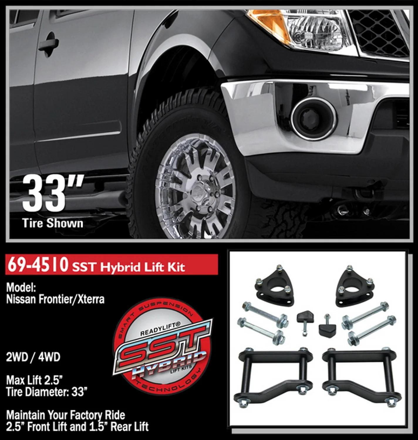 ReadyLift 2.5" SST Lift Kit for Nissan Frontier Xterra Equator 2005-2023 - Image 2