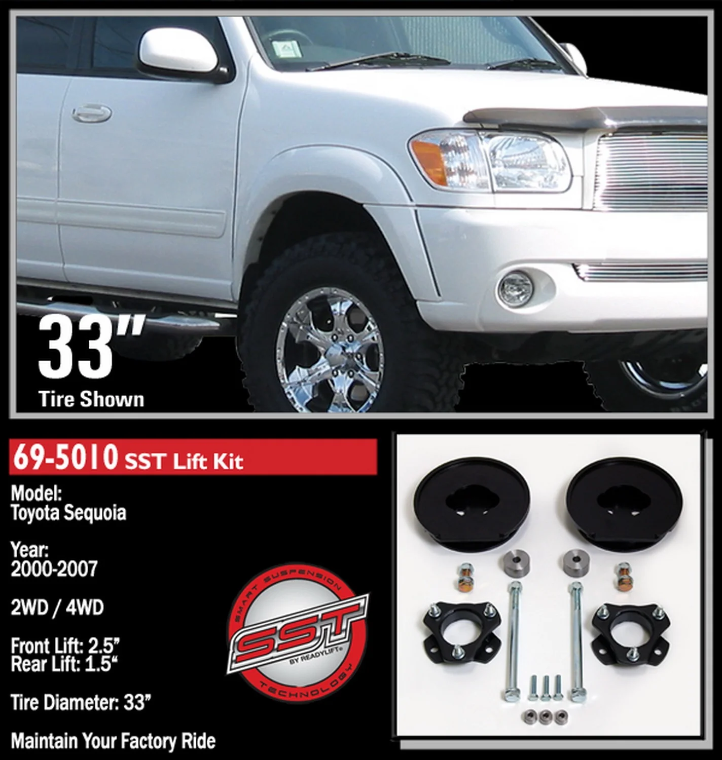 ReadyLift 2.5"F 1.5"R SST Lift Kit for Toyota Sequoia 2001-2007 - Image 2