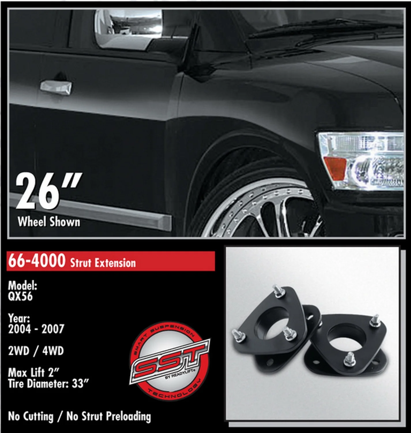ReadyLift 2" Front Leveling Kit for Nissan Titan Armada QX56 2004-2007 - Image 2