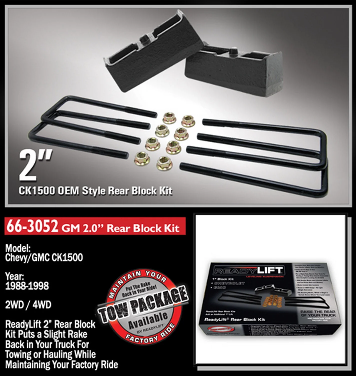 ReadyLift 2" Rear Block Kit GM Truck - Image 2