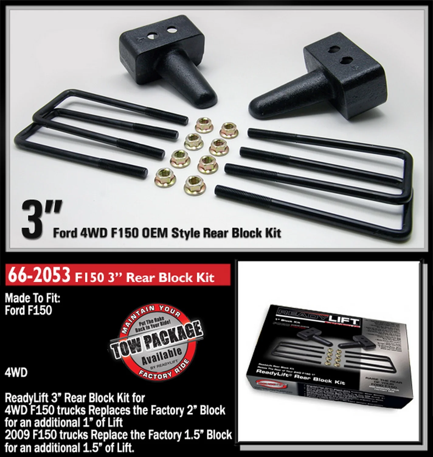 ReadyLift 3" Rear Block Kit for Ford F-150 4WD 2004-2020 - Image 2