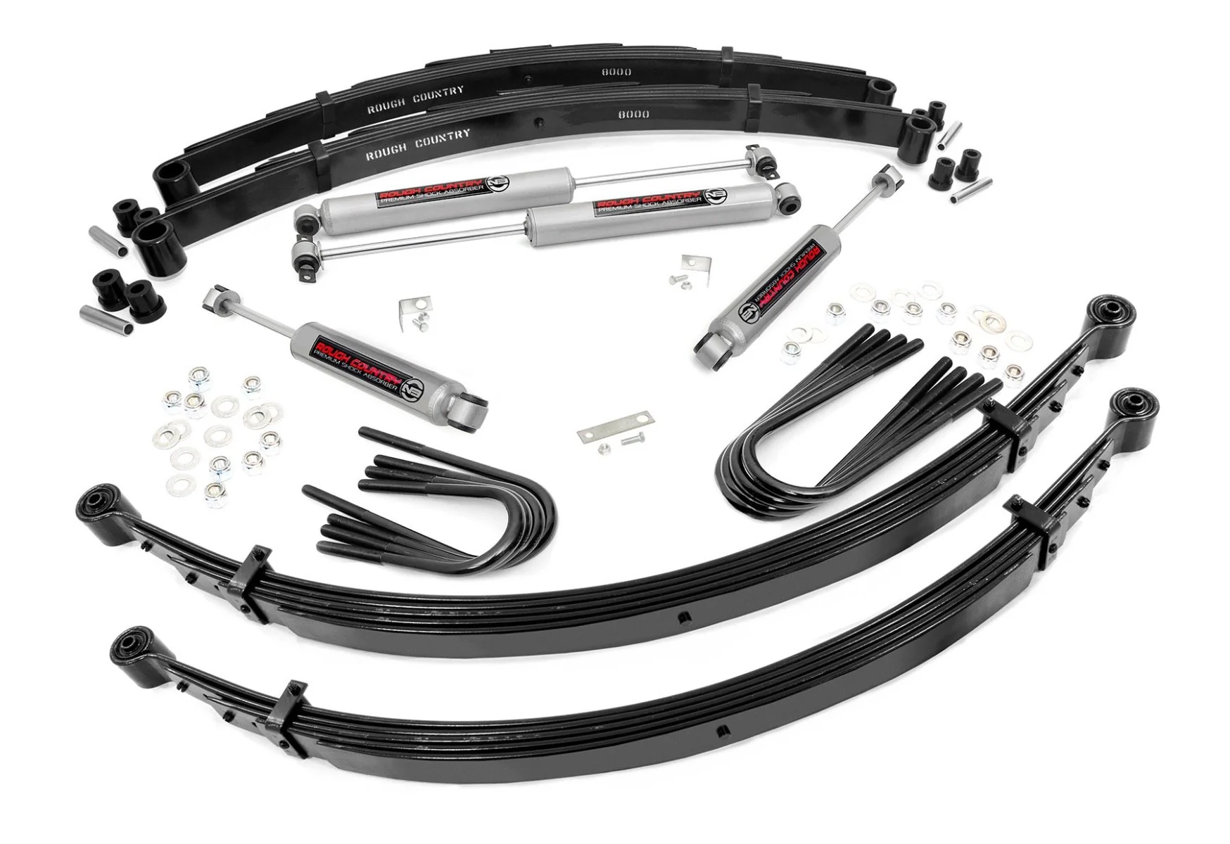 Rough Country 2in GM Suspension Lift Kit System 52in Rear Springs 24030