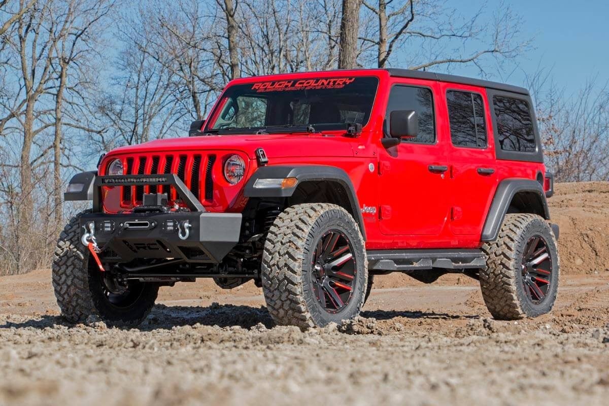 Rough Country 3.5" Lift Kit | Adj Lower | FR D/S | M1 | for Jeep Wrangler Unlimited Rubicon (18-23) - Image 4