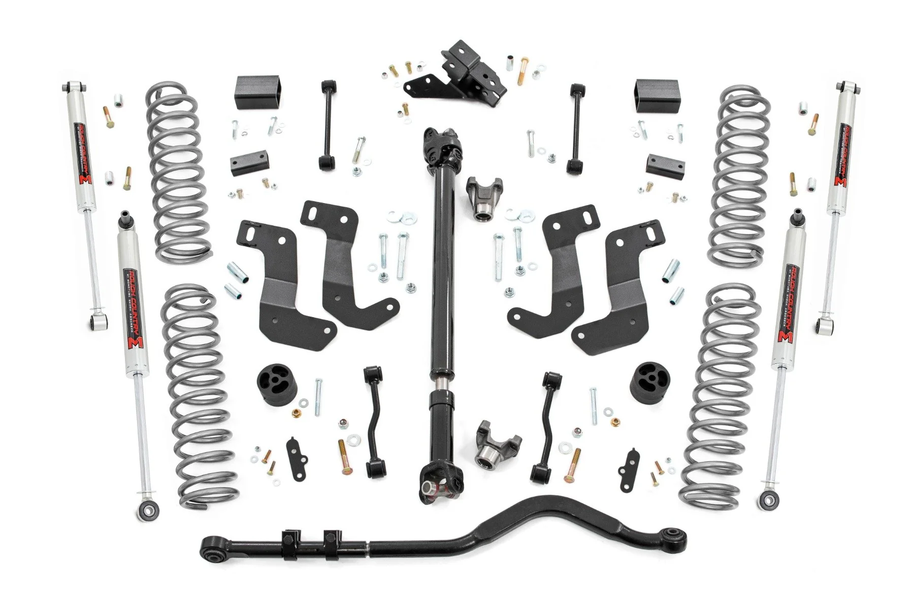 Rough Country 3.5" Lift Kit | C/A Drop | FR D/S | M1 | for Jeep Wrangler Unlimited Rubicon (18-23)