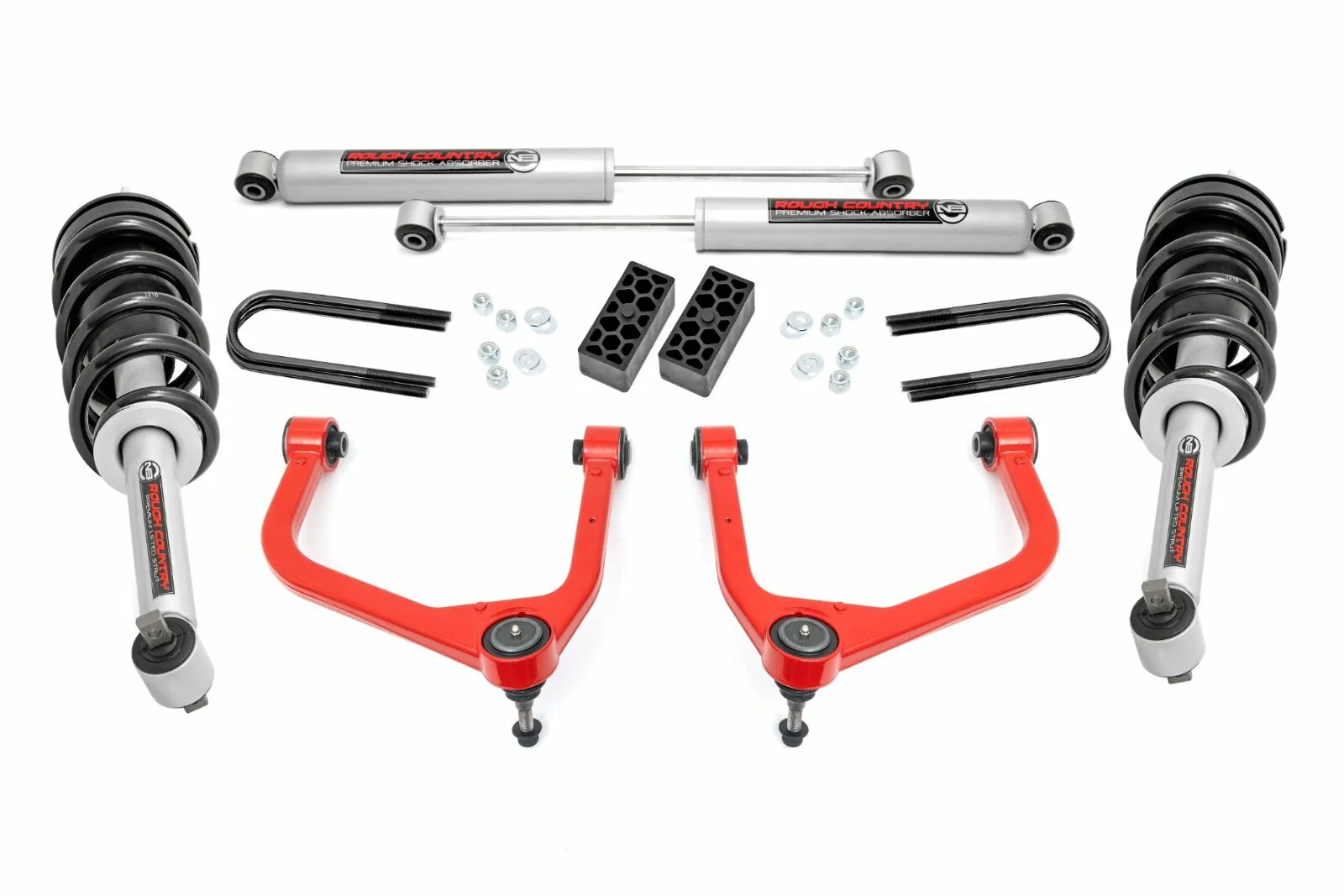 Rough Country 3.5" Lift | N3 Struts | Rear Mono Leaf | Chevy Silverado 1500 2025 28231REDA
