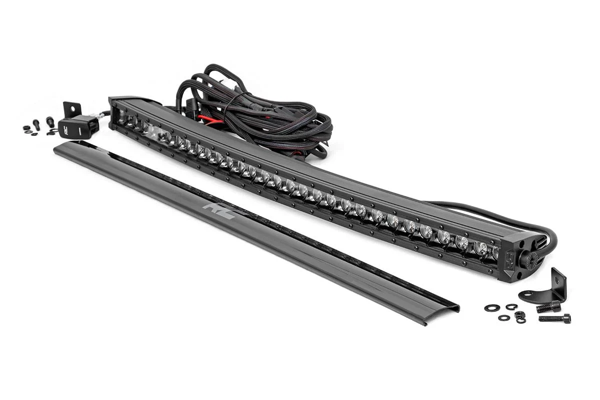 30" Curved Cree LED Light Bar-Single Row Blk Series Cool White DRL 72730BLDRL
