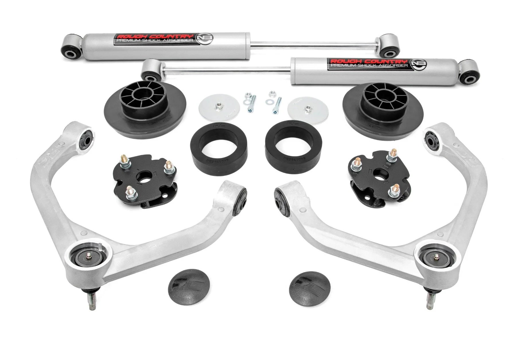 Rough Country 3in for Dodge Bolt-On Lift Kit w/Rear N3 Shocks 12-18 Ram 1500 4wd 31230