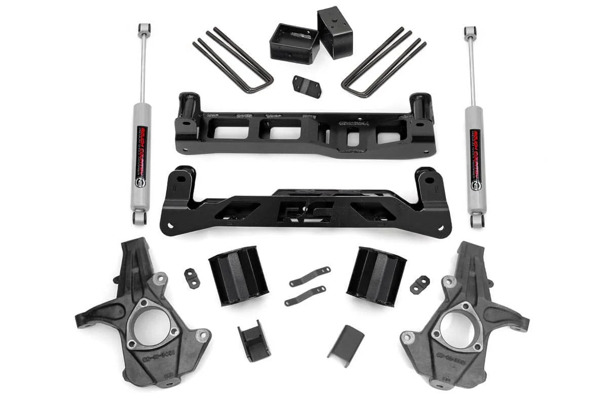 Rough Country 5in GM Lift Kit w/N2.0 14-18 1500 PU 2WD Aluminum/Stamped Steel - Image 2