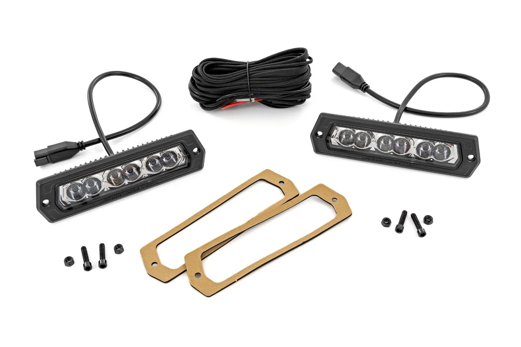 Rough Country 6" Chrome Series LED Lights Flush Mount Pair