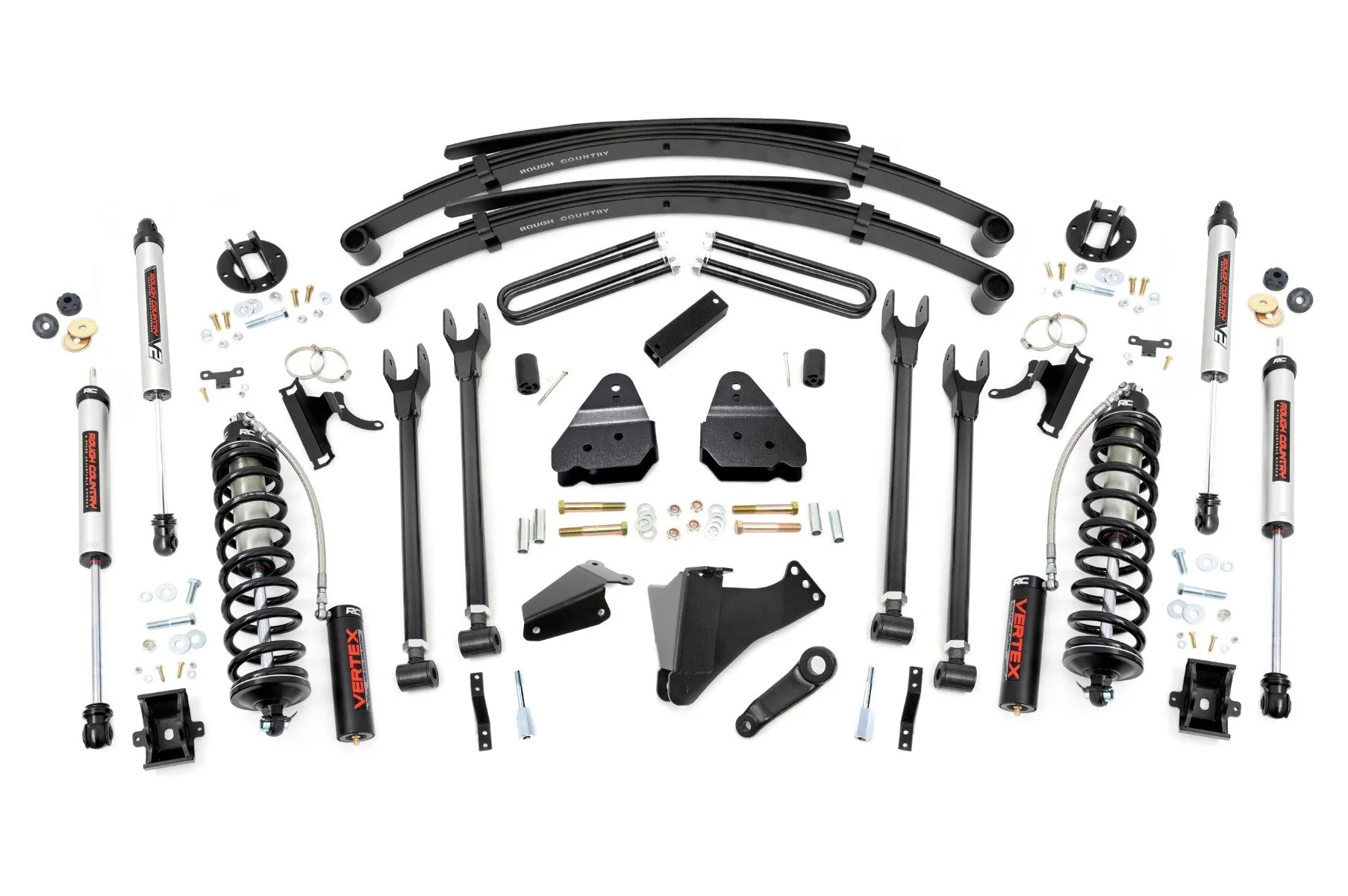 Rough Country 6" Lift Kit Gas 4 Link RR Spring C/O V2 for Ford Super Duty 05-07