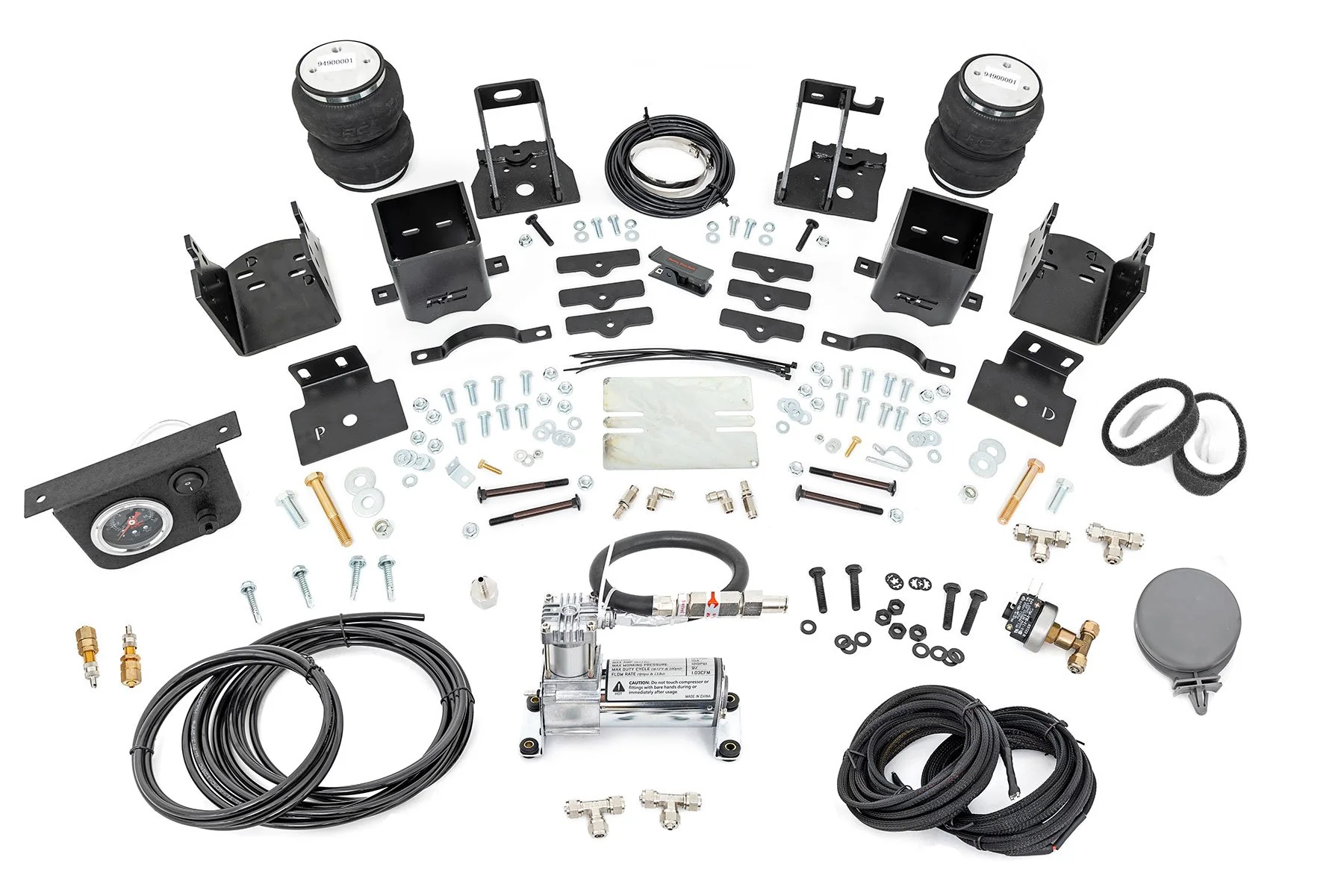 Rough Country Air Spring Kit w/Compressor for Ford Super Duty 4wd 2005-2016