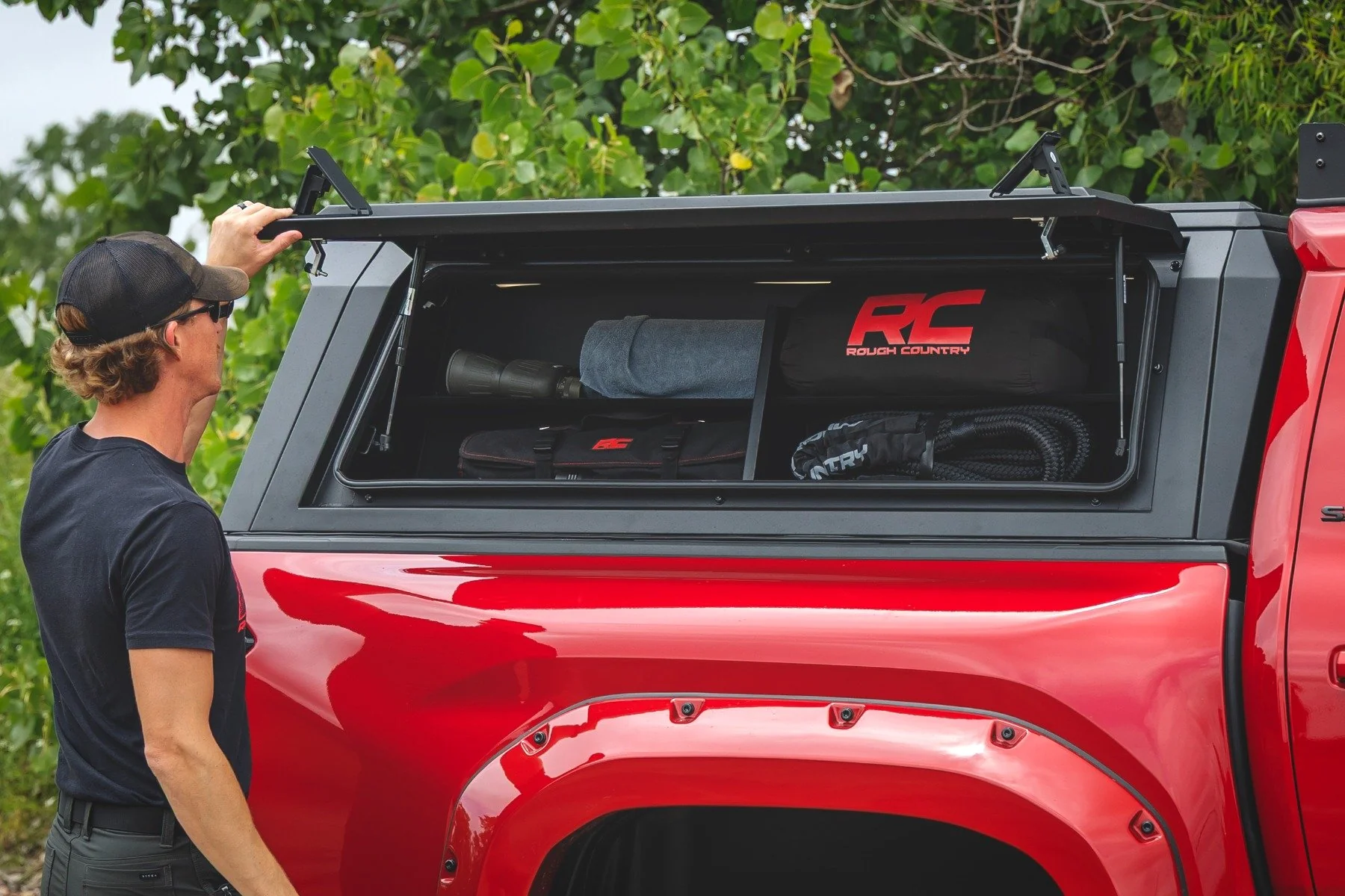 Rough Country Bed Cap Side Shelf Storage Bin | Passengers Side | for Toyota Tacoma (16-26) - Image 4