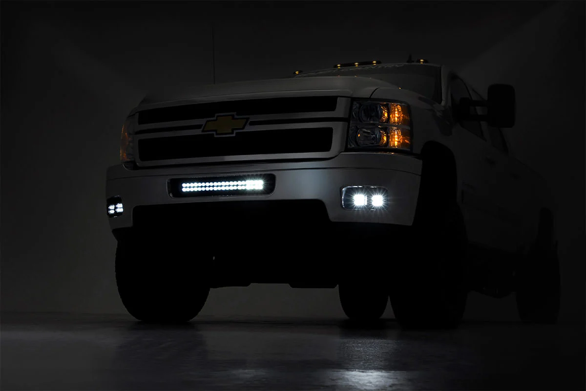 Chevrolet LED Fog Light Kit BLK Ser w/White DRL 11-14 Silverado HD 70628DRL - Image 2