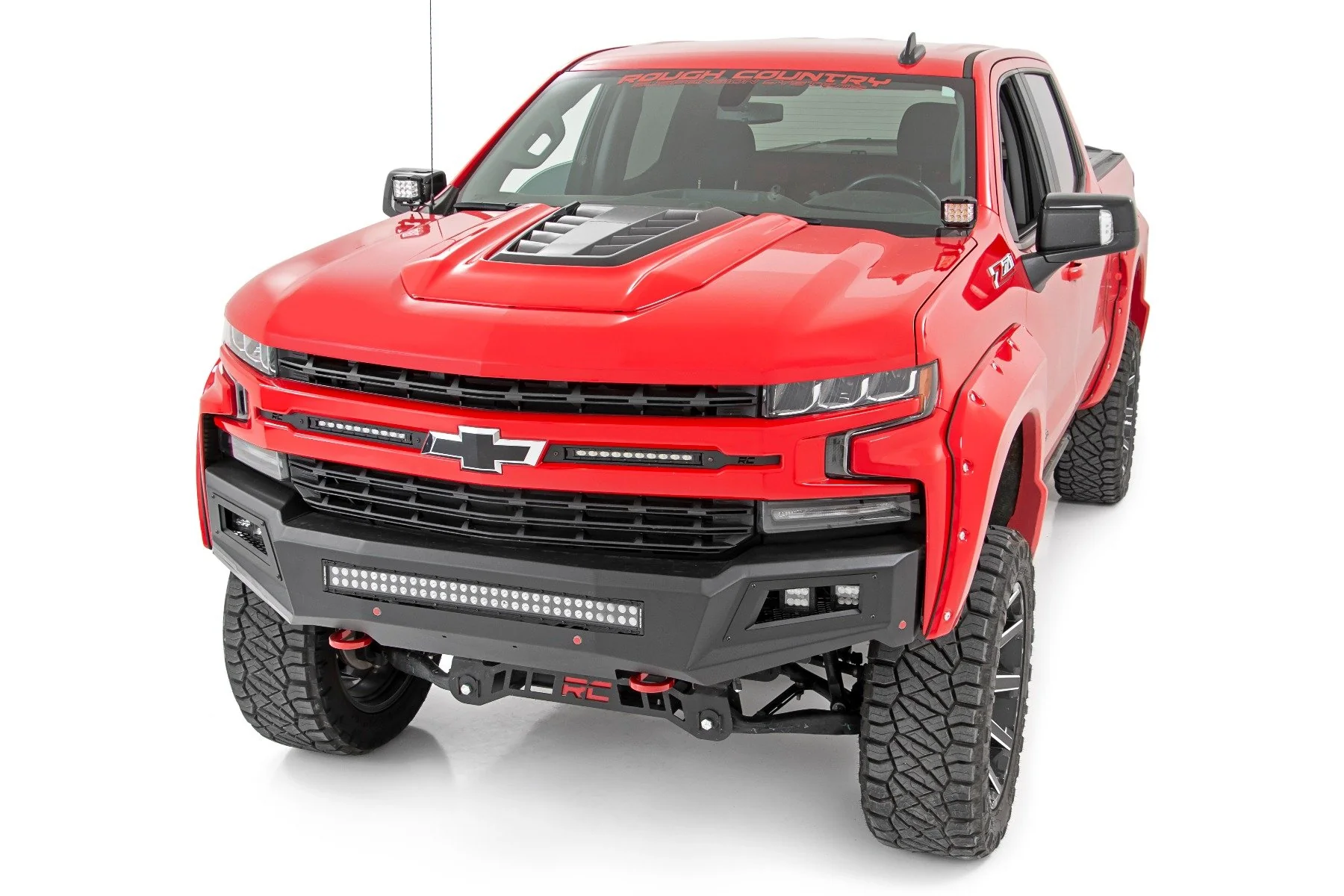 Chevy 2" LED Windshield Kit Black Serie Flood Beam 19-20 Silverado 70842 - Image 4