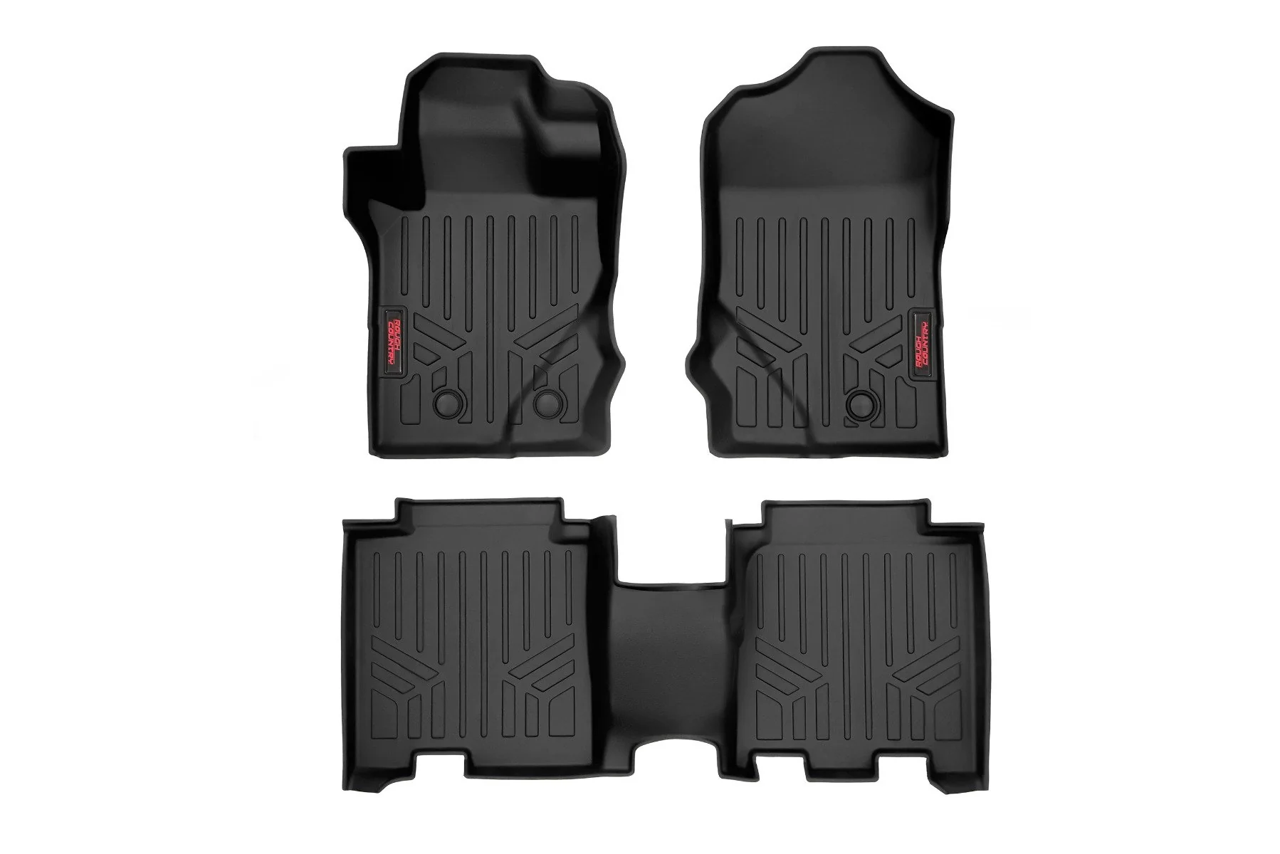 Rough Country Floor Mats FR & RR FR Buckets for Ford Bronco 4-Door 2021-2022