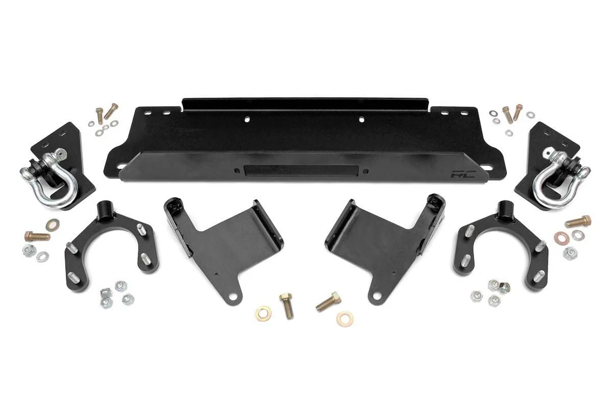 Rough Country Winch Mounting Plate w/D-rings for Jeep Wrangler JK 07-18 1173