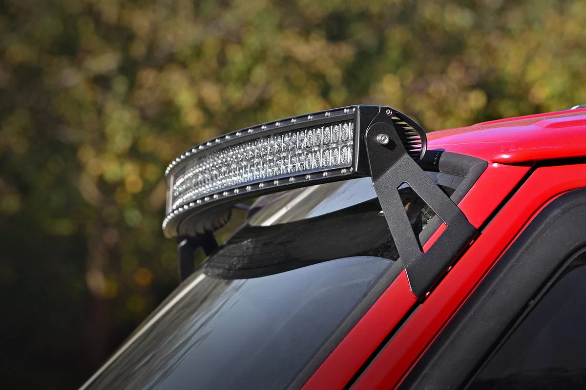 Jeep XJ Cherokee 50" Single Row Black Curved LED Light Bar Kit 70075 - Image 2