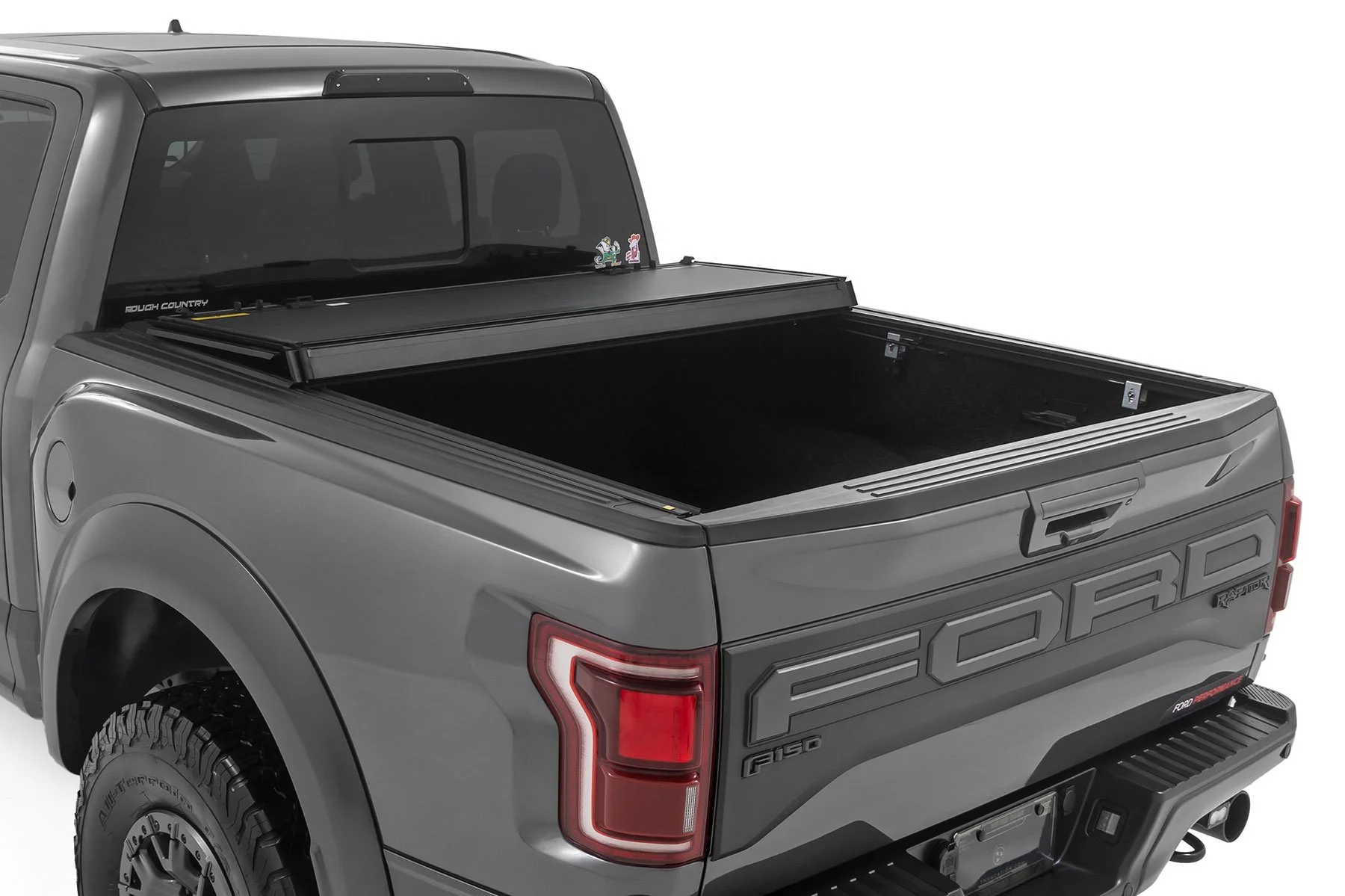 Rough Country Hard Tri-Fold Flip Up Bed Cover | 6'7" Bed | for Ford F-150 15-25 - Image 4
