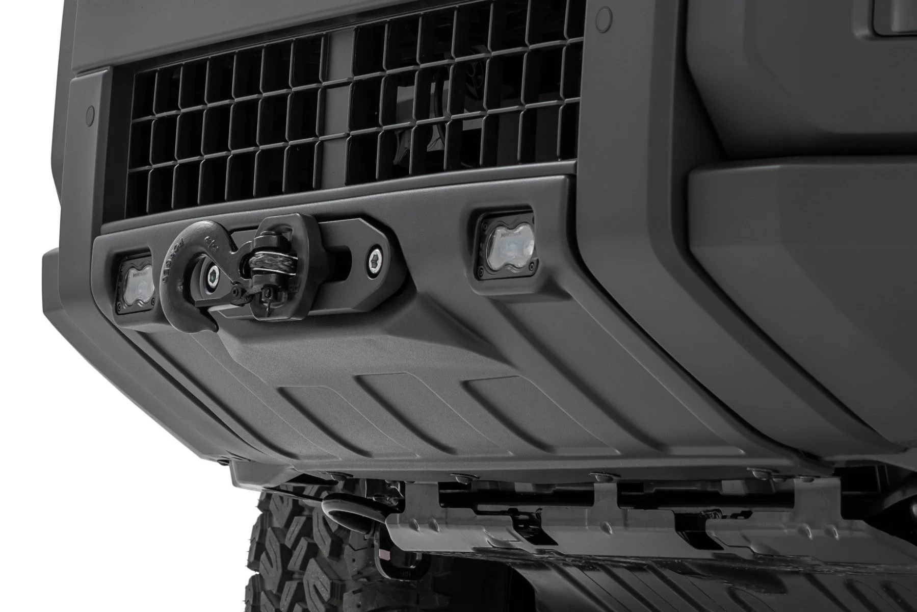 Rough Country Hidden Winch Mount White SAE PRO1200S for Land Cruiser 24-25 - Image 2