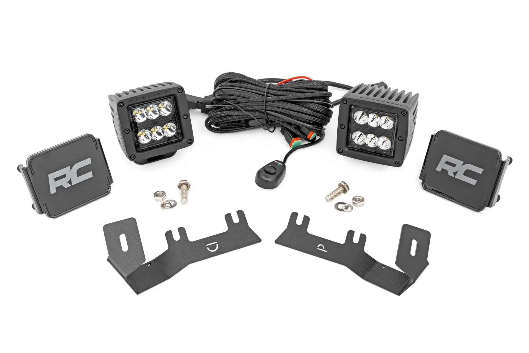 LED Light Ditch Mount 2" Black Pair Spot Chevy/GMC 1500 14-18 71052