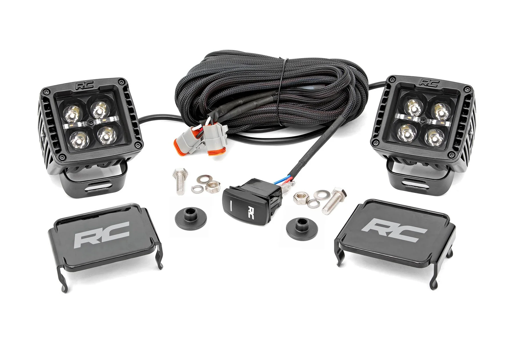 LED Light Ditch Mount 2" Black Pair White DRL Ford Bronco 2021 71048