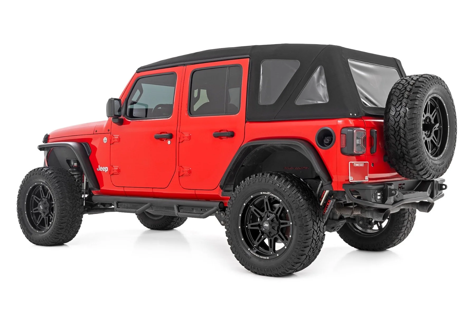 Rough Country Nerf Steps Wheel to Wheel 4Dr for Jeep Wrangler Unlimited 07-18 90764B - Image 2