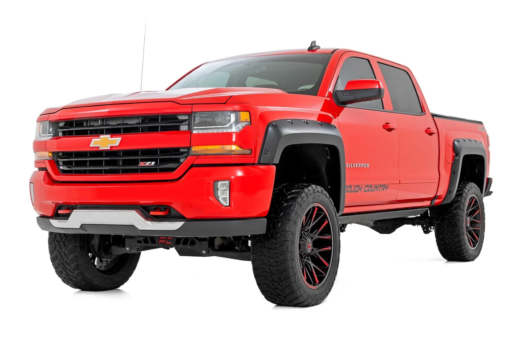 Rough Country Pocket Fender Flares | 6'7" & 8' Bed | GAZ Summit White | Chevy Silverado 1500 (14-18)/2500HD (15-19) F-C11412B-GAZ - Image 3