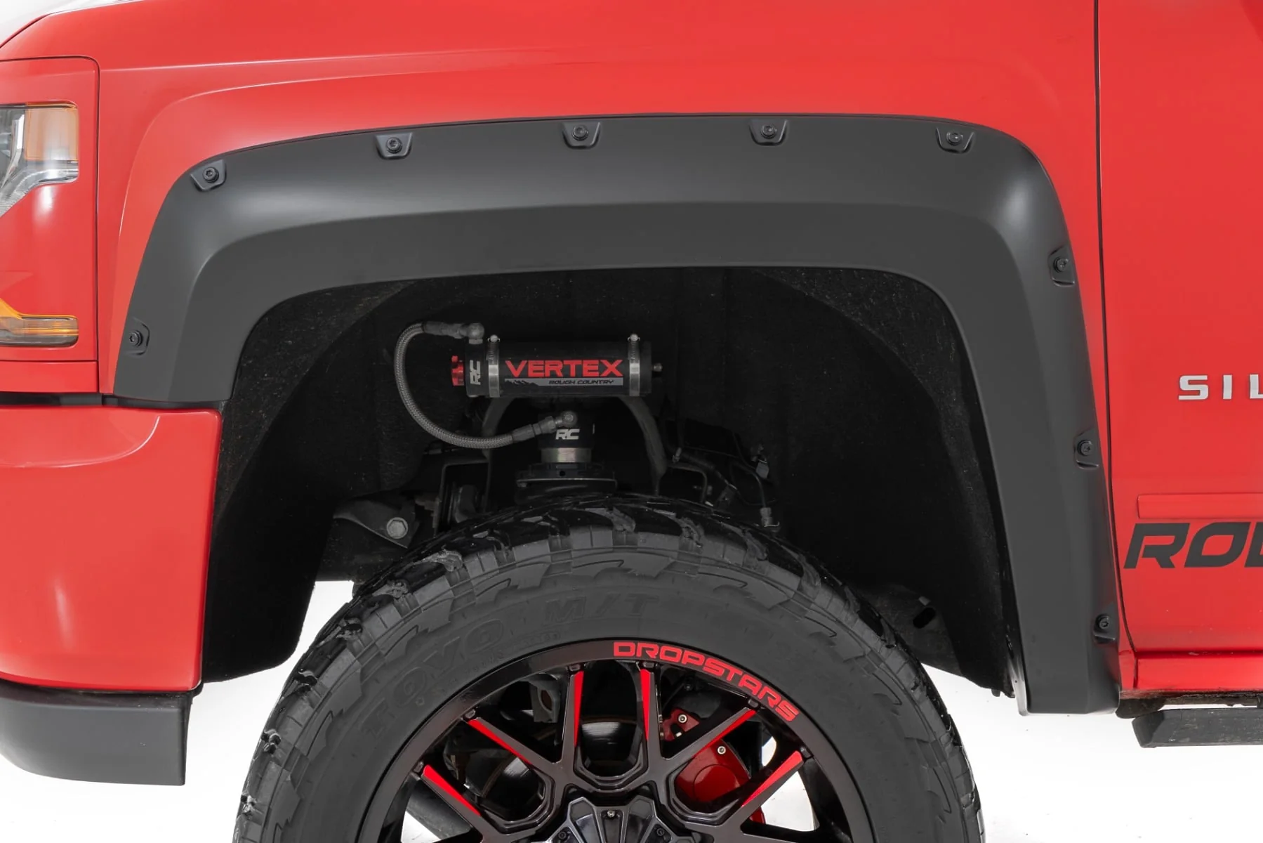 Rough Country Pocket Fender Flares | 6'7" & 8' Bed | GAZ Summit White | Chevy Silverado 1500 (14-18)/2500HD (15-19) F-C11412B-GAZ - Image 5