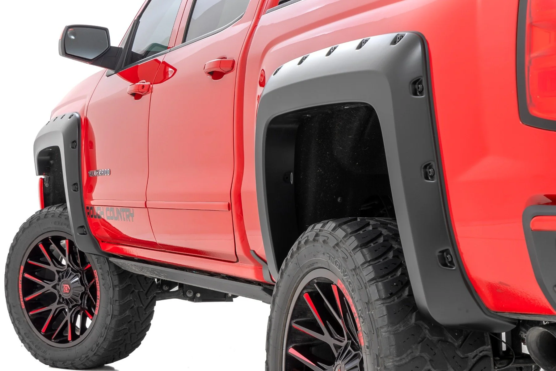 Rough Country Pocket Fender Flares PQ Race Red for Ford F-150 18-20