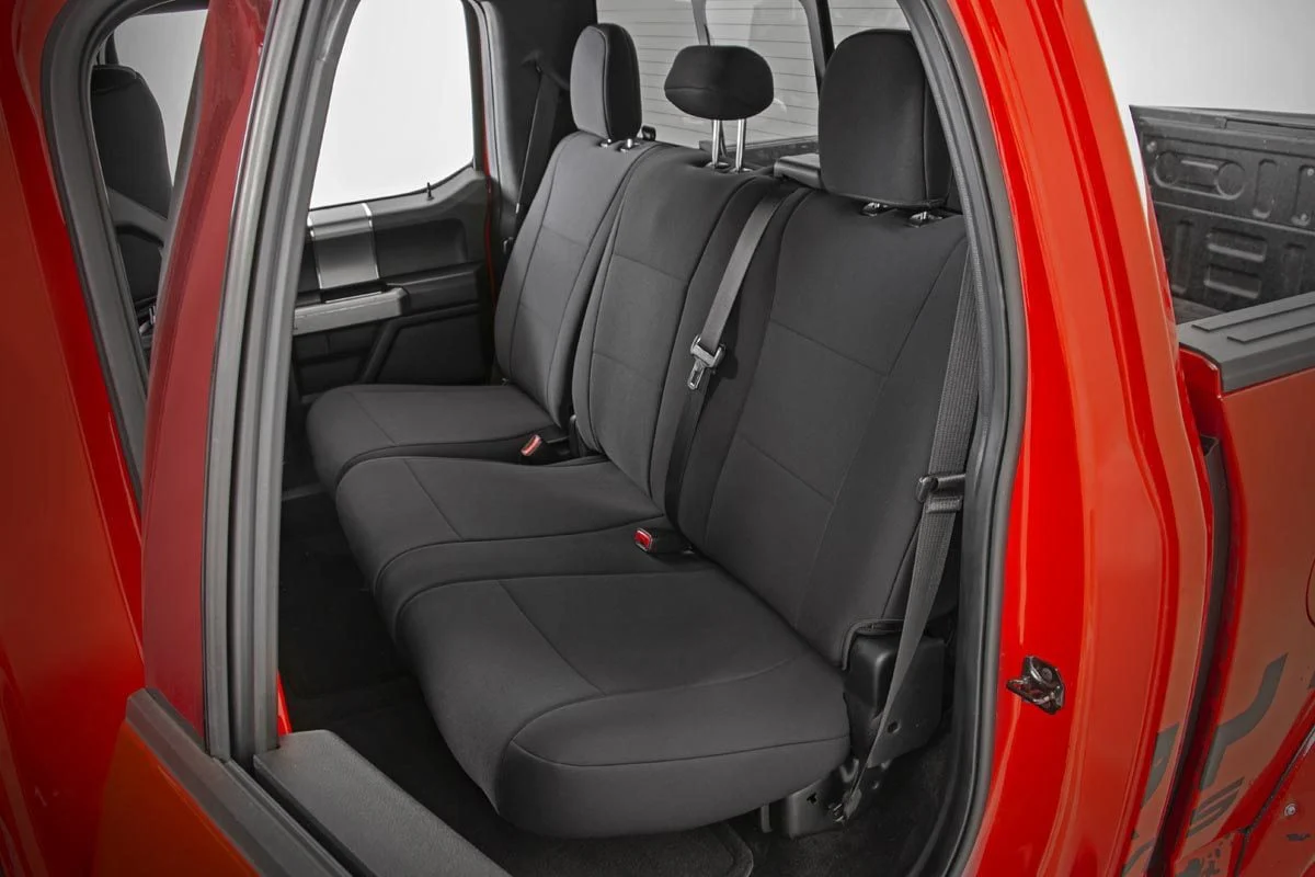 Rough Country Seat Covers FR & RR Bench for Ford F150/Lightning/F250/F350 15-23 91067 - Image 2