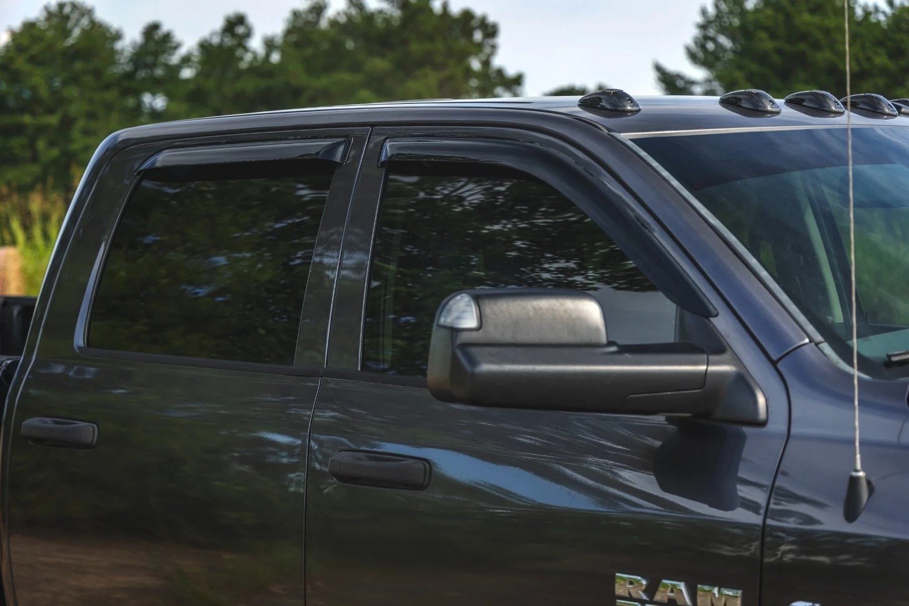 Rough Country Side Window Deflectors | Tape On Rain Guard | for Ram 1500 (09-18)/2500 (10-26) - Image 5