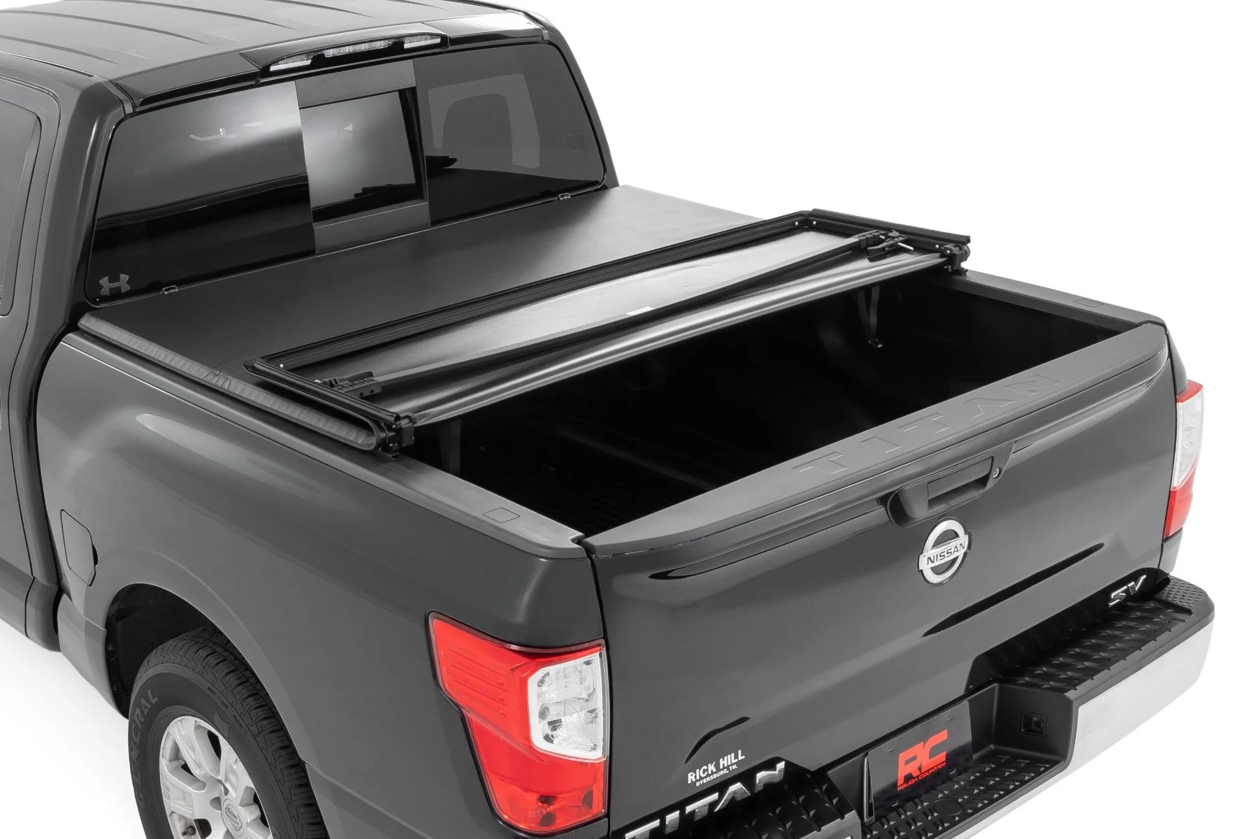 Rough Country Soft Tri-Fold Bed Cover | 5'7" Bed | for Nissan Titan 2017-2024 41816555A - Image 2